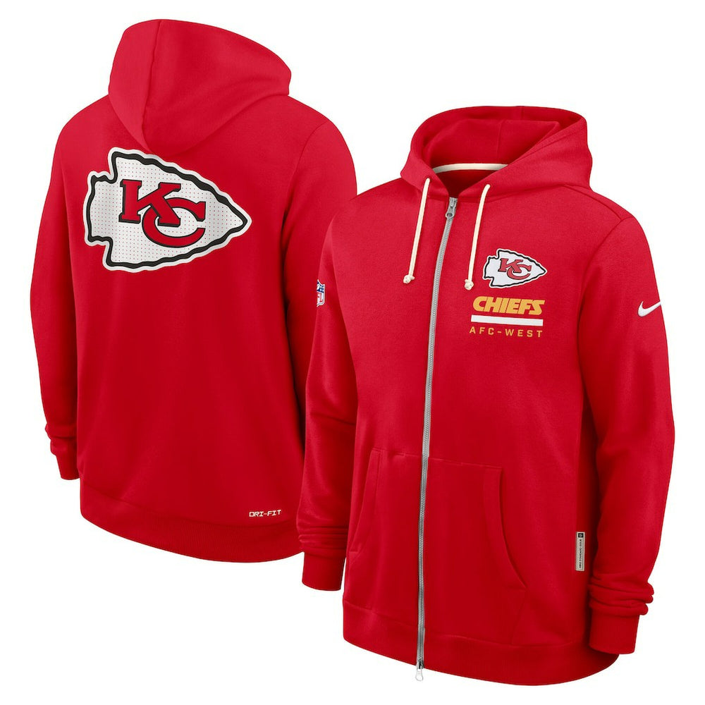 Kansas City Chiefs Sideline Standard Issue Utility Player Dri-FIT Full-Zip Hoodie - Red Hoodies