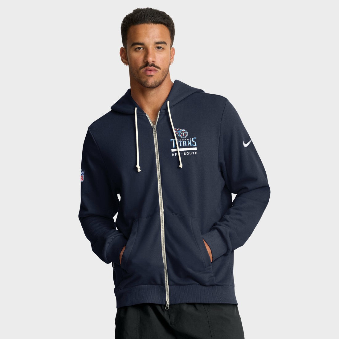 Tennessee Titans Sideline Standard Issue Utility Player Dri-FIT Full-Zip Hoodie - Navy Hoodies