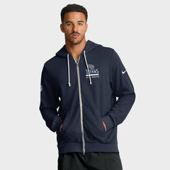 Tennessee Titans Sideline Standard Issue Utility Player Dri-FIT Full-Zip Hoodie - Navy Hoodies