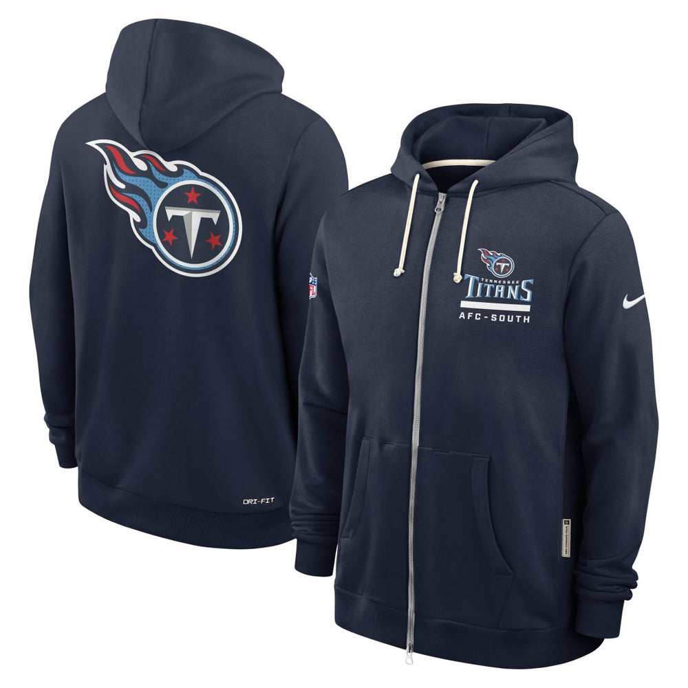 Tennessee Titans Sideline Standard Issue Utility Player Dri-FIT Full-Zip Hoodie - Navy Hoodies