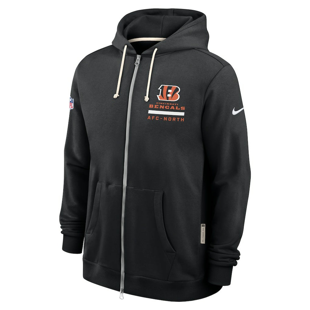 Cincinnati Bengals Sideline Standard Issue Utility Player Dri-FIT Full-Zip Hoodie - Black Hoodies