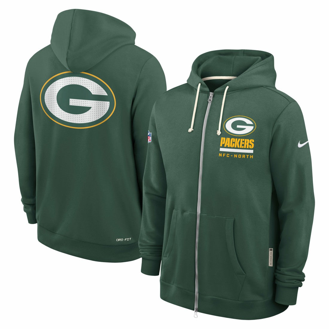 Green Bay Packers Sideline Standard Issue Utility Player Dri-FIT Full-Zip Hoodie - Green Hoodies