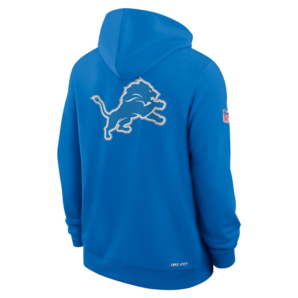 Detroit Lions Sideline Standard Issue Utility Player Dri-FIT Full-Zip Hoodie - Blue Hoodies