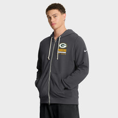 Green Bay Packers Sideline Standard Issue Utility Player Dri-FIT Full-Zip Hoodie - Anthracite Hoodies