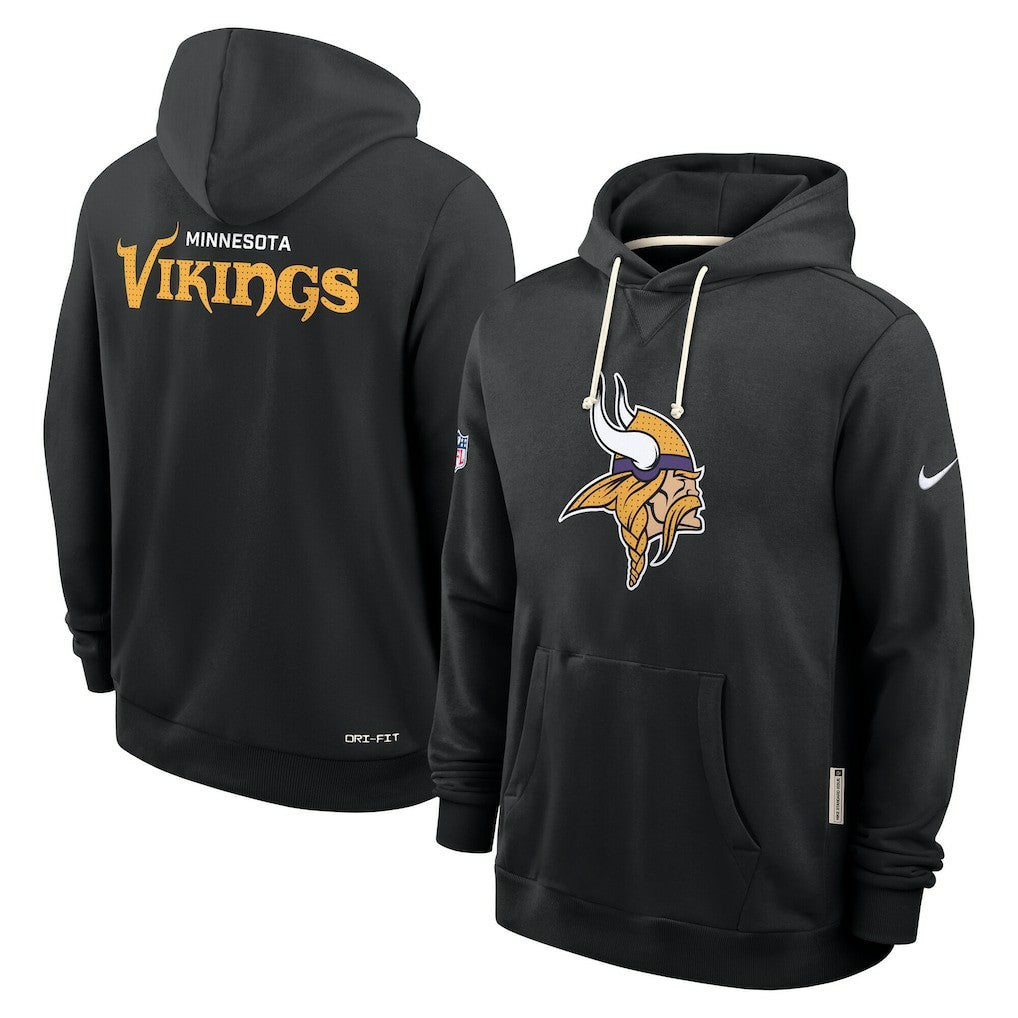 Minnesota Vikings Sideline Standard Issue Initial Home Dri-FIT Hoodie - Black Hoodies
