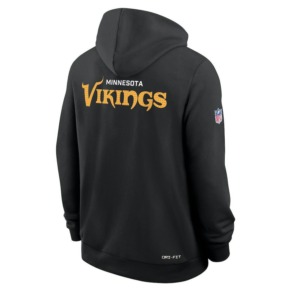 Minnesota Vikings Sideline Standard Issue Initial Home Dri-FIT Hoodie - Black Hoodies