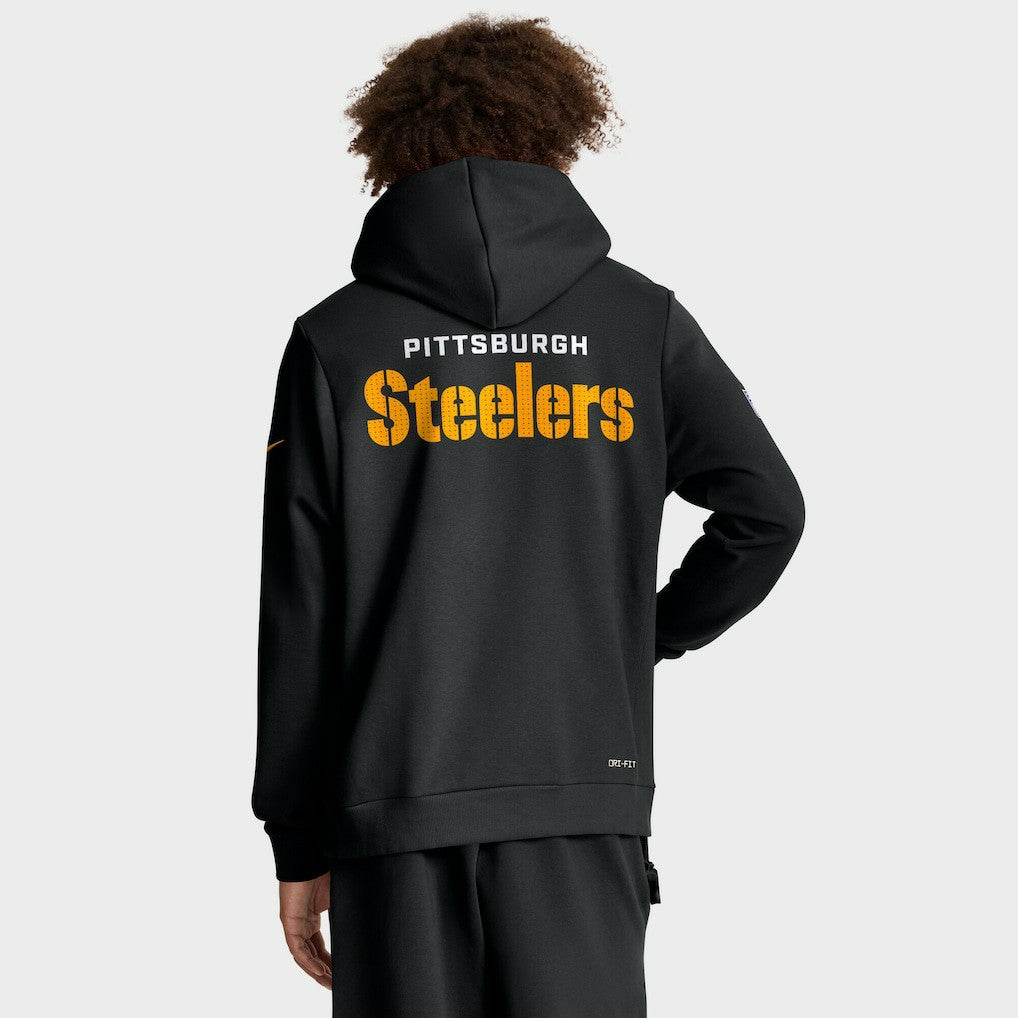 Pittsburgh Steelers Sideline Standard Issue Initial Home Dri-FIT Hoodie - Black Hoodies