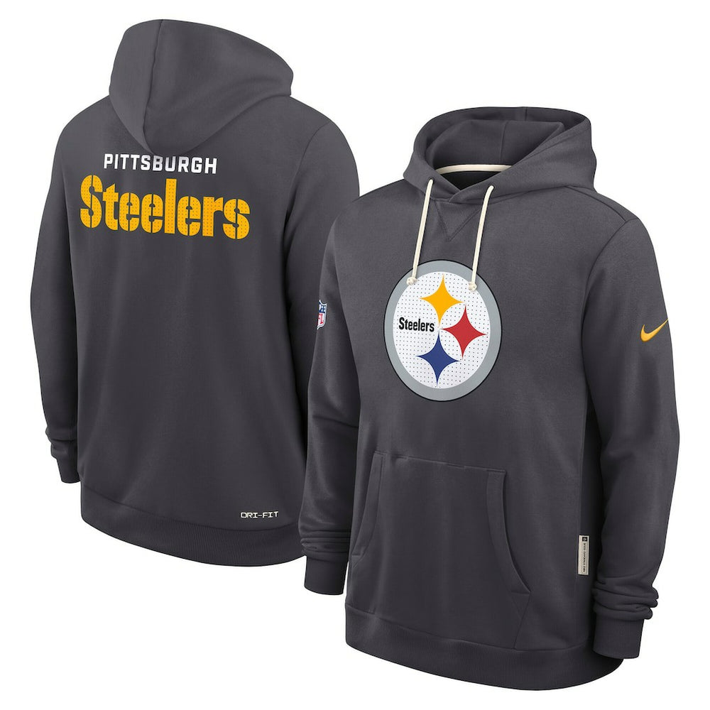 Pittsburgh Steelers Sideline Standard Issue Initial Home Dri-FIT Hoodie - Anthracite Hoodies