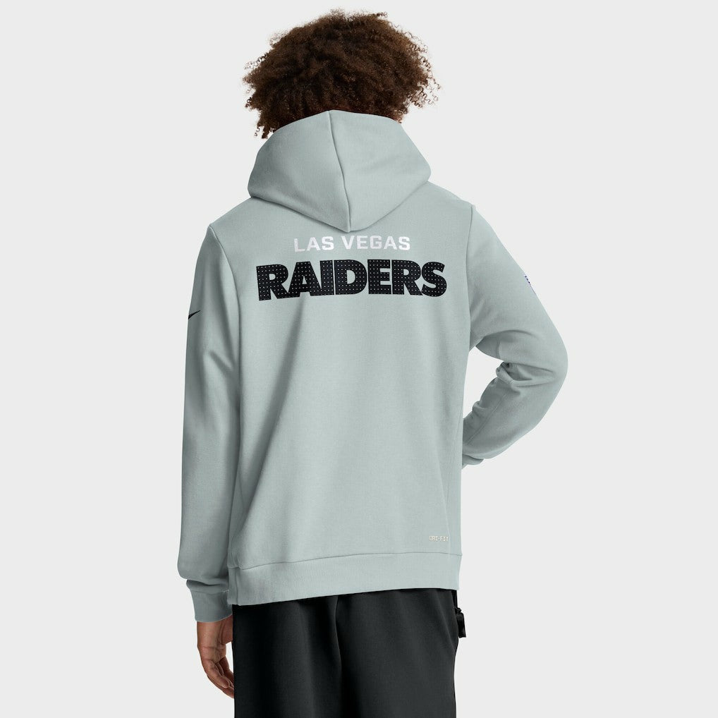 Las Vegas Raiders Sideline Standard Issue Initial Home Dri-FIT Hoodie - Silver Hoodies