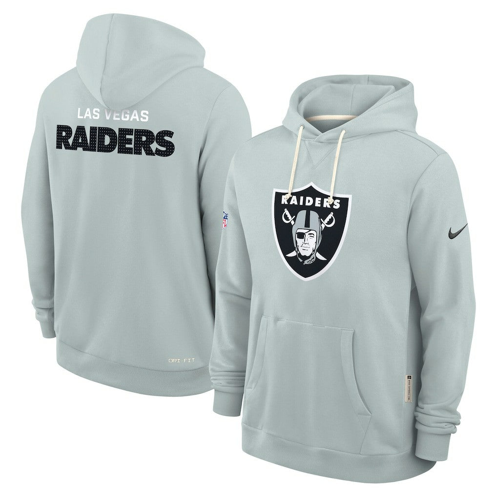 Las Vegas Raiders Sideline Standard Issue Initial Home Dri-FIT Hoodie - Silver Hoodies