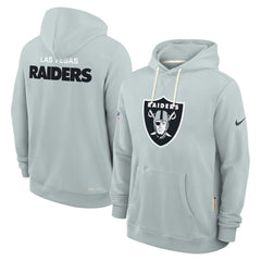 Las Vegas Raiders Sideline Standard Issue Initial Home Dri-FIT Hoodie - Silver Hoodies