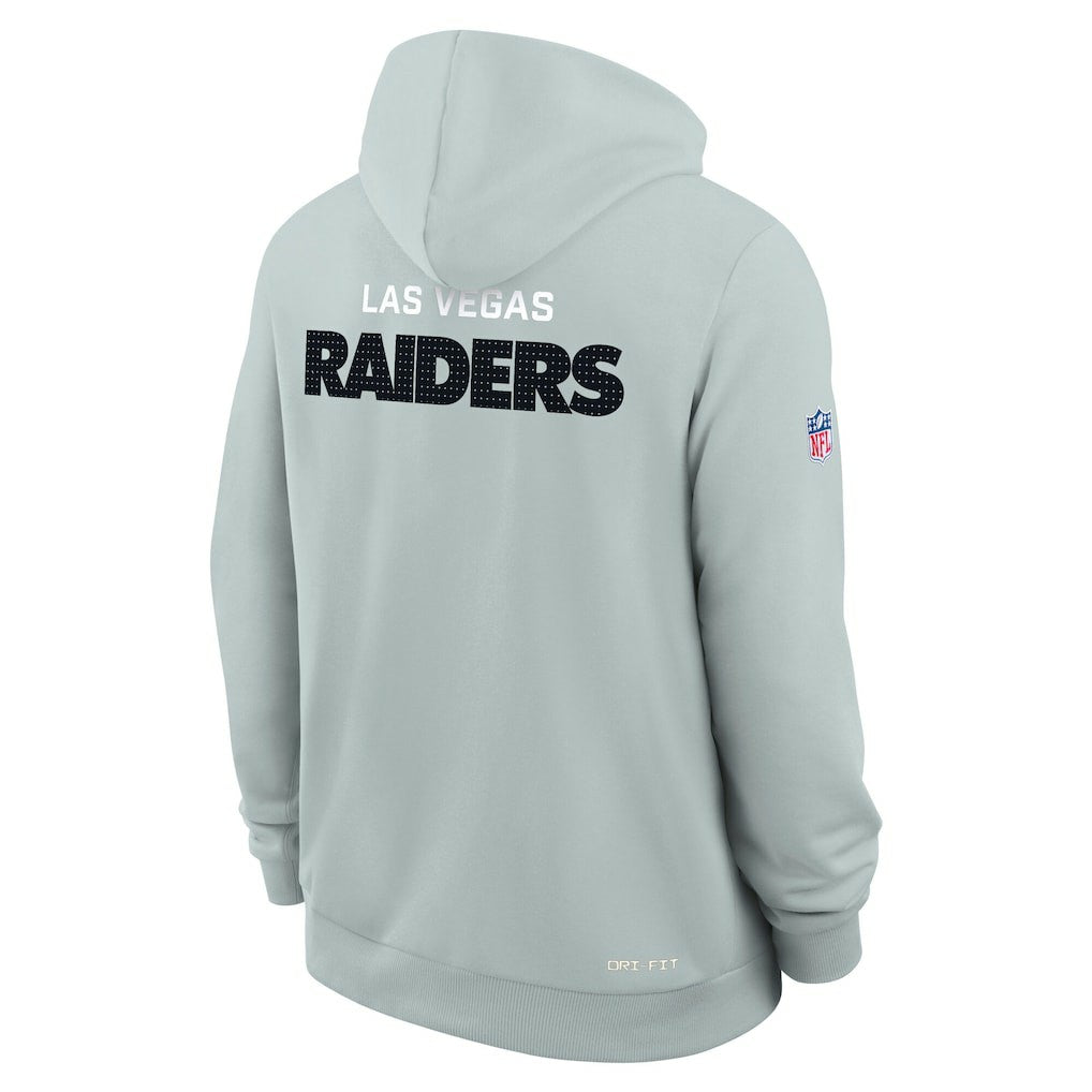 Las Vegas Raiders Sideline Standard Issue Initial Home Dri-FIT Hoodie - Silver Hoodies