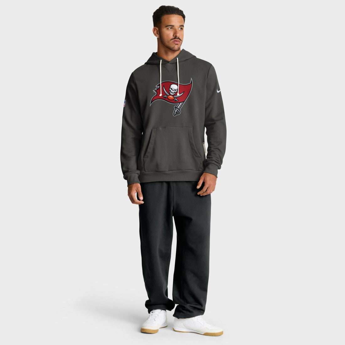 Tampa Bay Buccaneers Sideline Standard Issue Initial Home Dri-FIT Hoodie - Pewter Hoodies