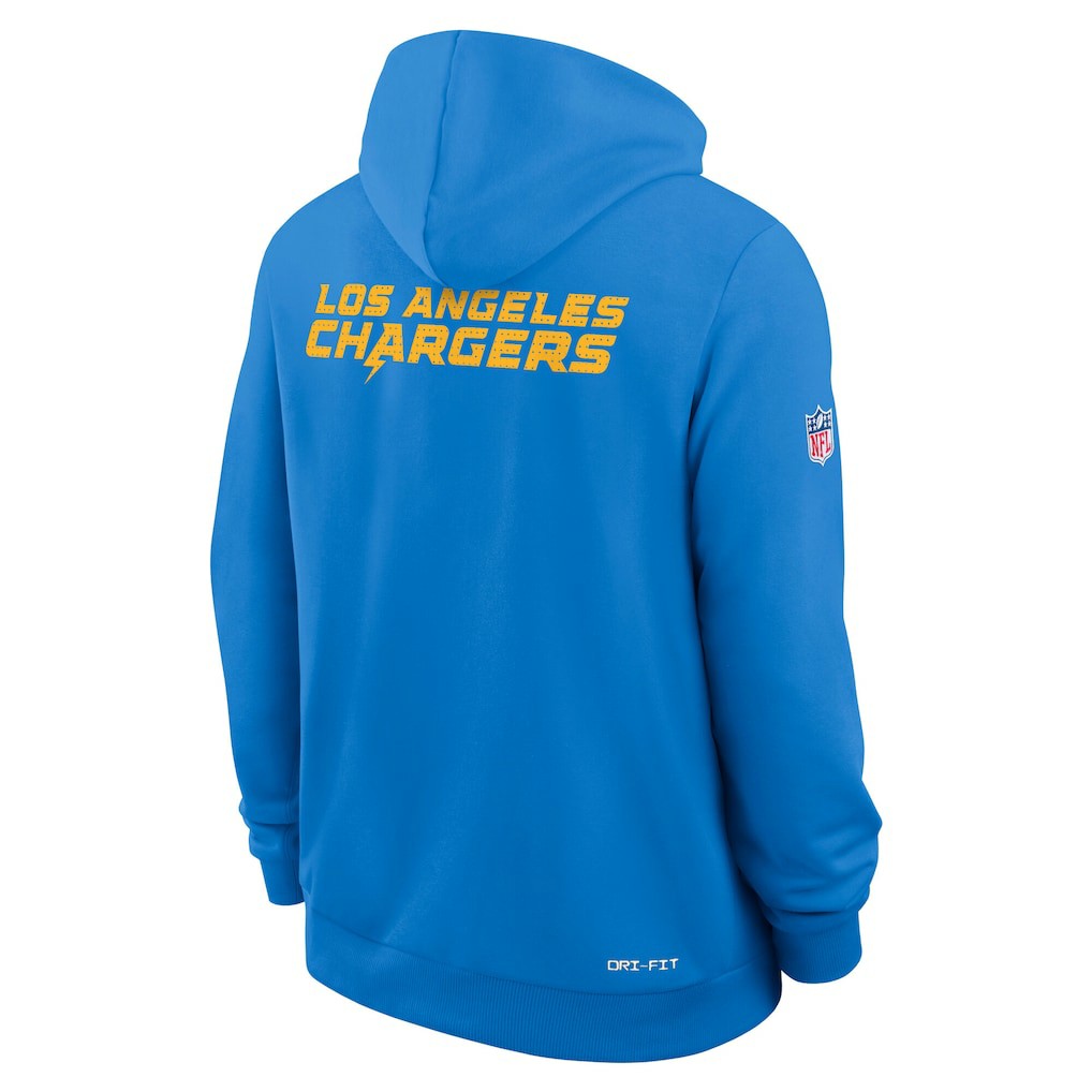 Los Angeles Chargers Sideline Standard Issue Initial Home Dri-FIT Hoodie - Powder Blue Hoodies