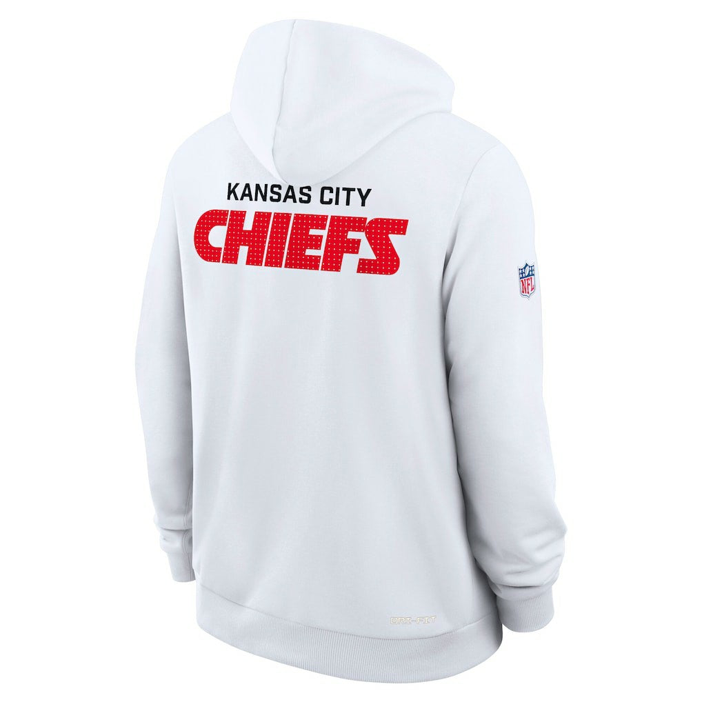 Kansas City Chiefs Sideline Standard Issue Initial Home Dri-FIT Hoodie - White Hoodies