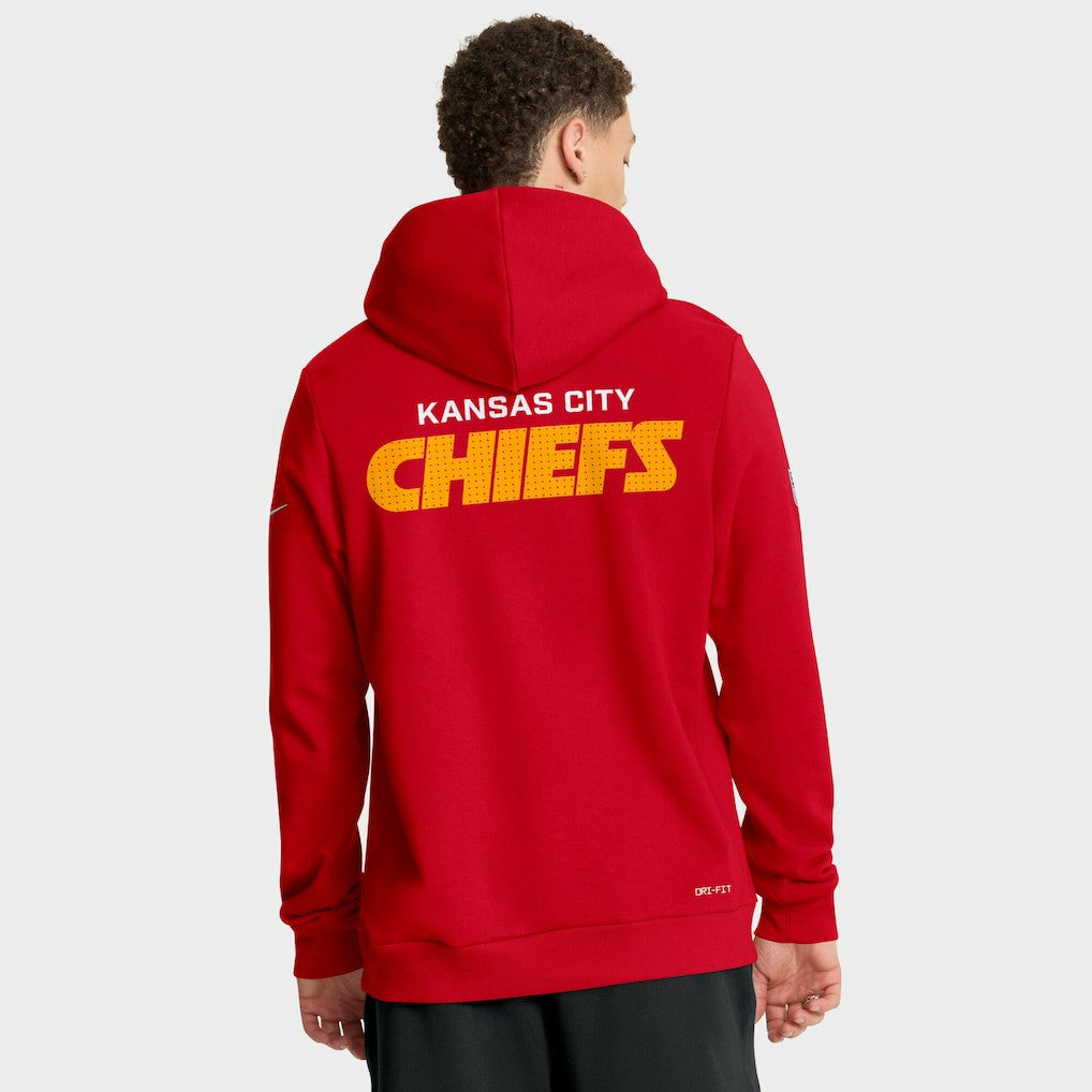 Kansas City Chiefs Sideline Standard Issue Initial Home Dri-FIT Hoodie - Red Hoodies