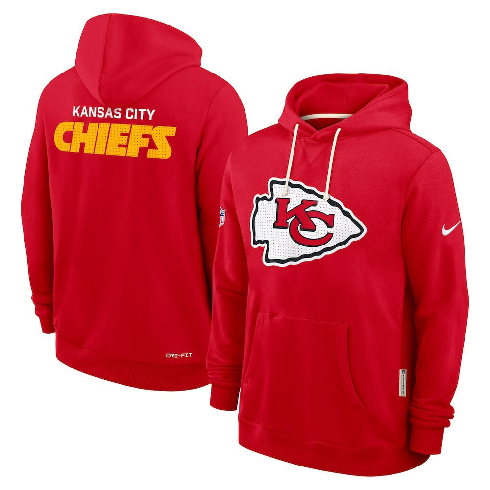 Kansas City Chiefs Sideline Standard Issue Initial Home Dri-FIT Hoodie - Red Hoodies