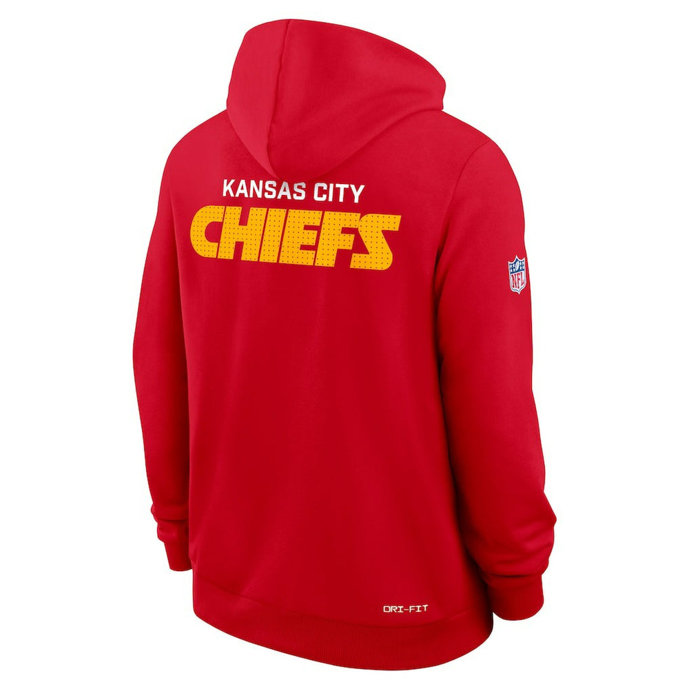Kansas City Chiefs Sideline Standard Issue Initial Home Dri-FIT Hoodie - Red Hoodies