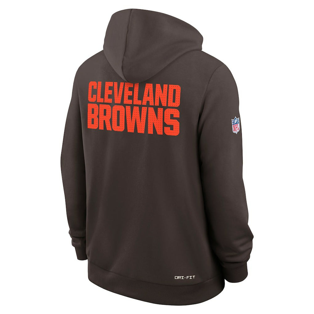 Cleveland Browns Sideline Standard Issue Initial Home Dri-FIT Hoodie - Brown Hoodies