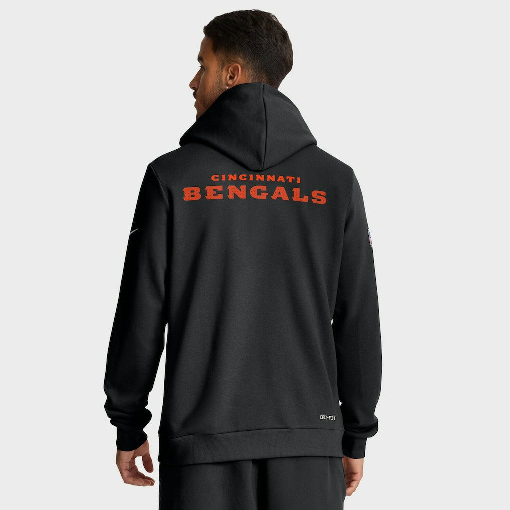 Cincinnati Bengals Sideline Standard Issue Initial Home Dri-FIT Hoodie - Black Hoodies