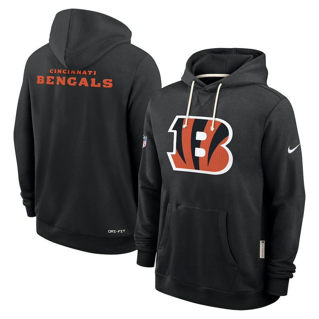 Cincinnati Bengals Sideline Standard Issue Initial Home Dri-FIT Hoodie - Black Hoodies