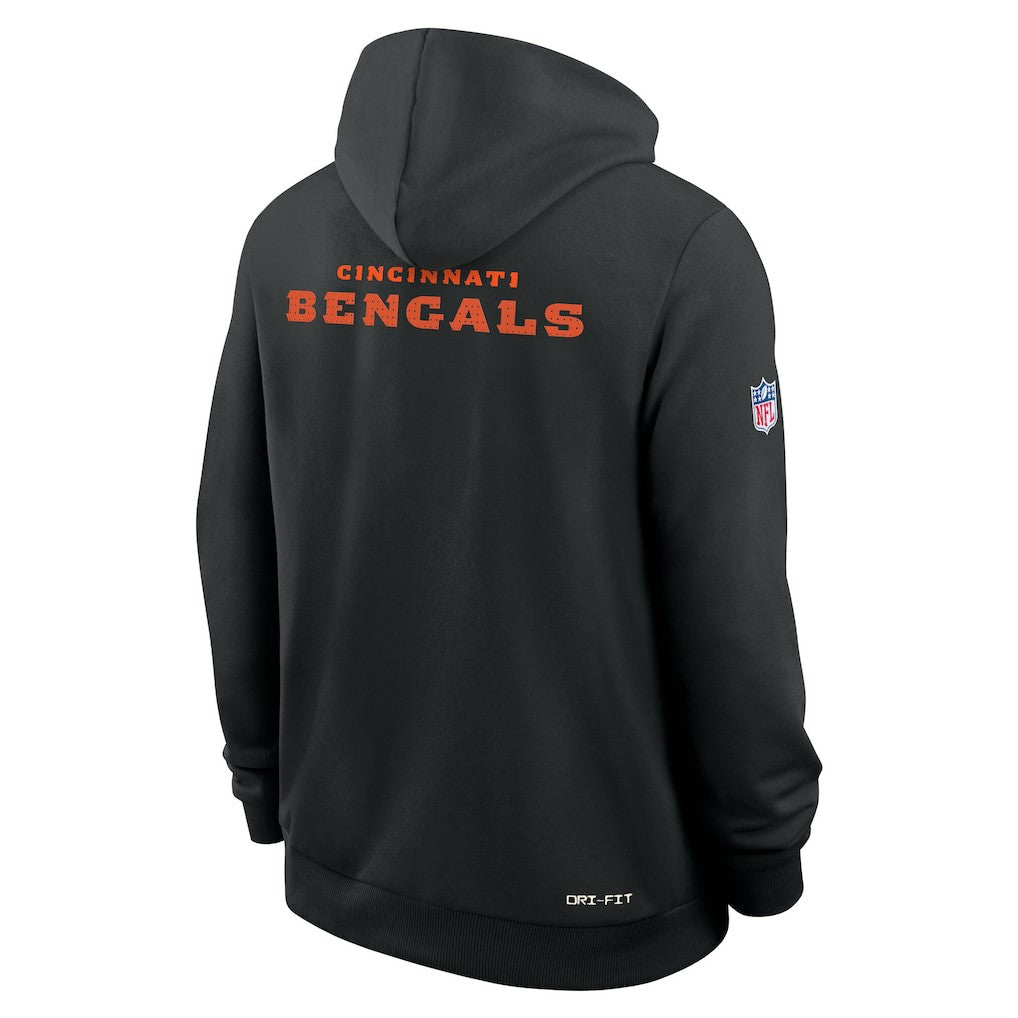 Cincinnati Bengals Sideline Standard Issue Initial Home Dri-FIT Hoodie - Black Hoodies