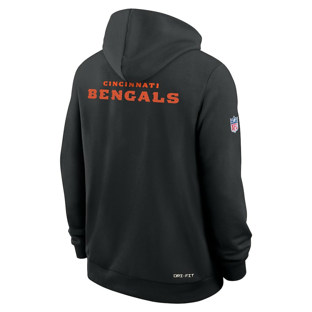 Cincinnati Bengals Sideline Standard Issue Initial Home Dri-FIT Hoodie - Black Hoodies