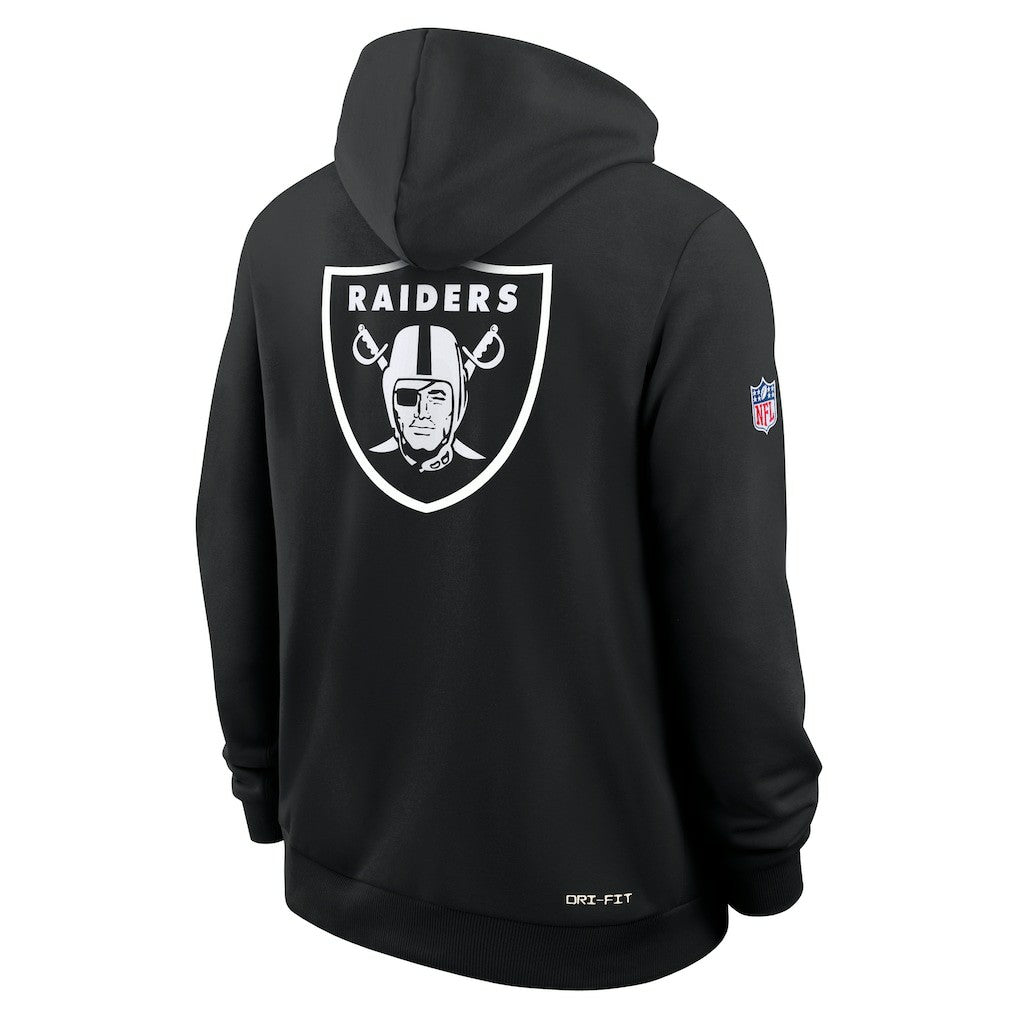 Las Vegas Raiders 2025 NFL Crucial Catch Sideline Standard Issue Dri-FIT Hoodie - Black Hoodies