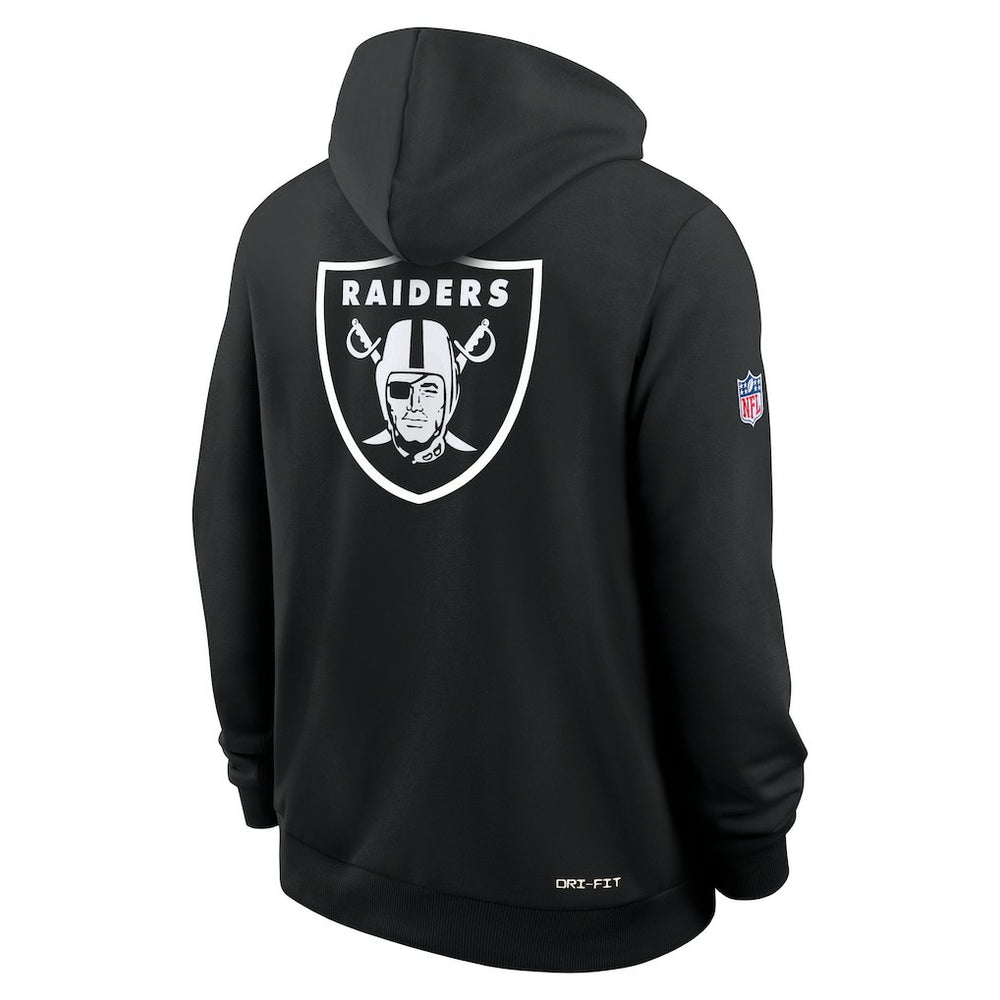 Las Vegas Raiders 2025 NFL Crucial Catch Sideline Standard Issue Dri-FIT Hoodie - Black Hoodies