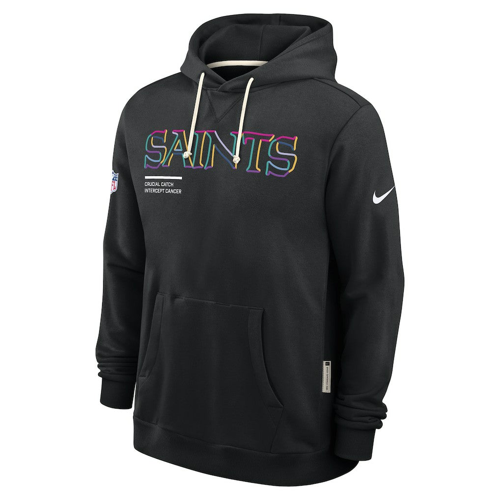 New Orleans Saints 2025 NFL Crucial Catch Sideline Standard Issue Dri-FIT Hoodie - Black Hoodies