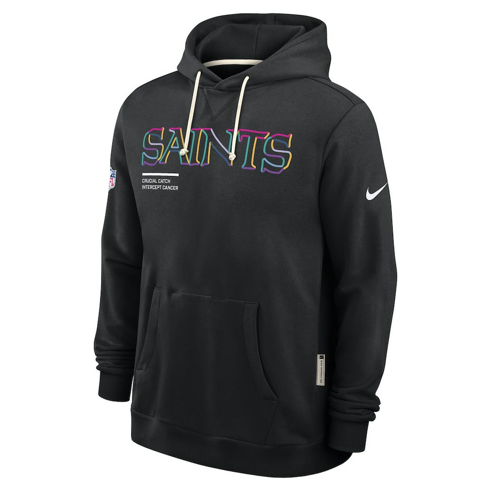 New Orleans Saints 2025 NFL Crucial Catch Sideline Standard Issue Dri-FIT Hoodie - Black Hoodies