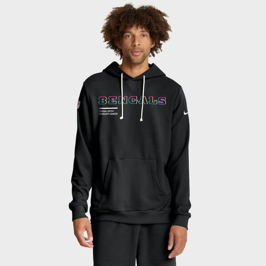 Cincinnati Bengals 2025 NFL Crucial Catch Sideline Standard Issue Dri-FIT Hoodie - Black Hoodies