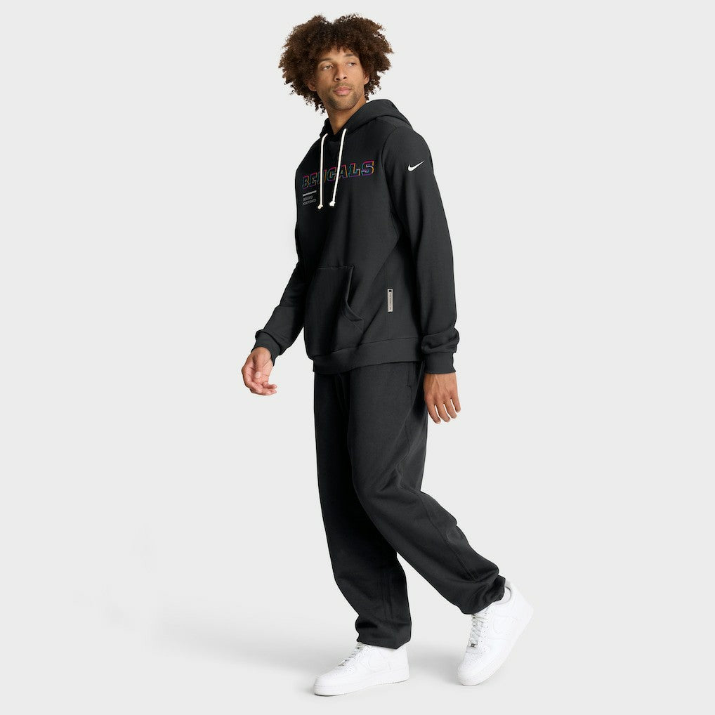 Cincinnati Bengals 2025 NFL Crucial Catch Sideline Standard Issue Dri-FIT Hoodie - Black Hoodies