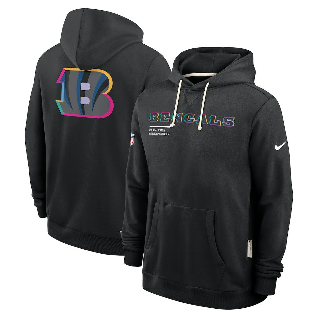 Cincinnati Bengals 2025 NFL Crucial Catch Sideline Standard Issue Dri-FIT Hoodie - Black Hoodies