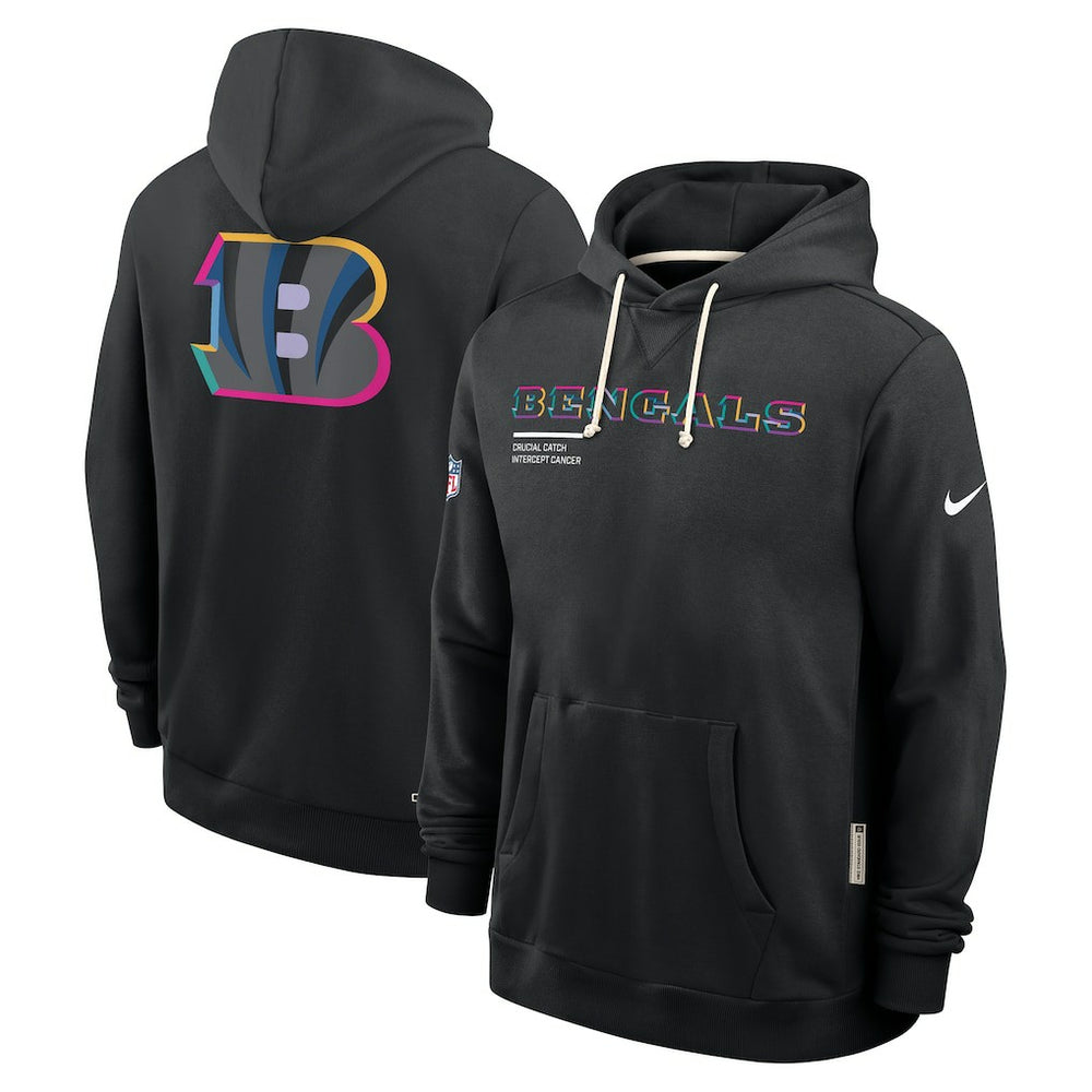 Cincinnati Bengals 2025 NFL Crucial Catch Sideline Standard Issue Dri-FIT Hoodie - Black Hoodies