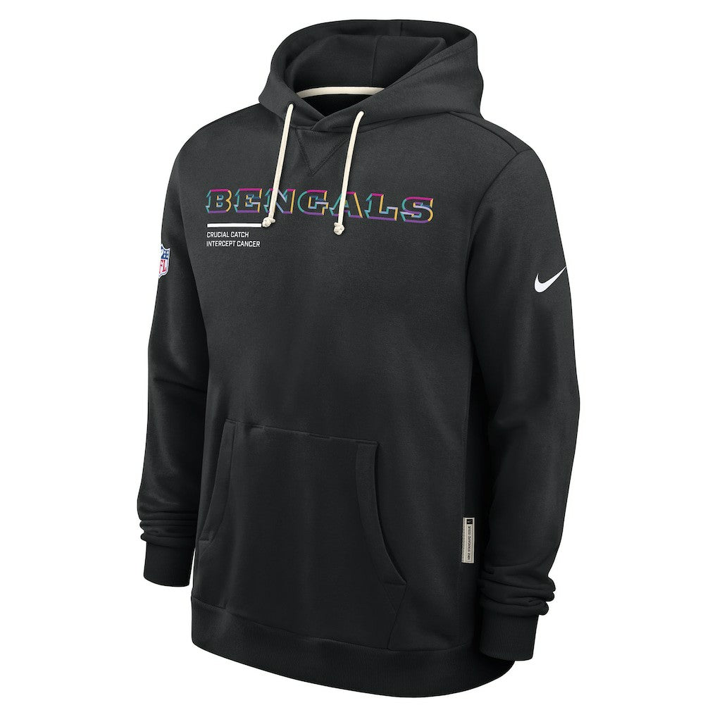 Cincinnati Bengals 2025 NFL Crucial Catch Sideline Standard Issue Dri-FIT Hoodie - Black Hoodies