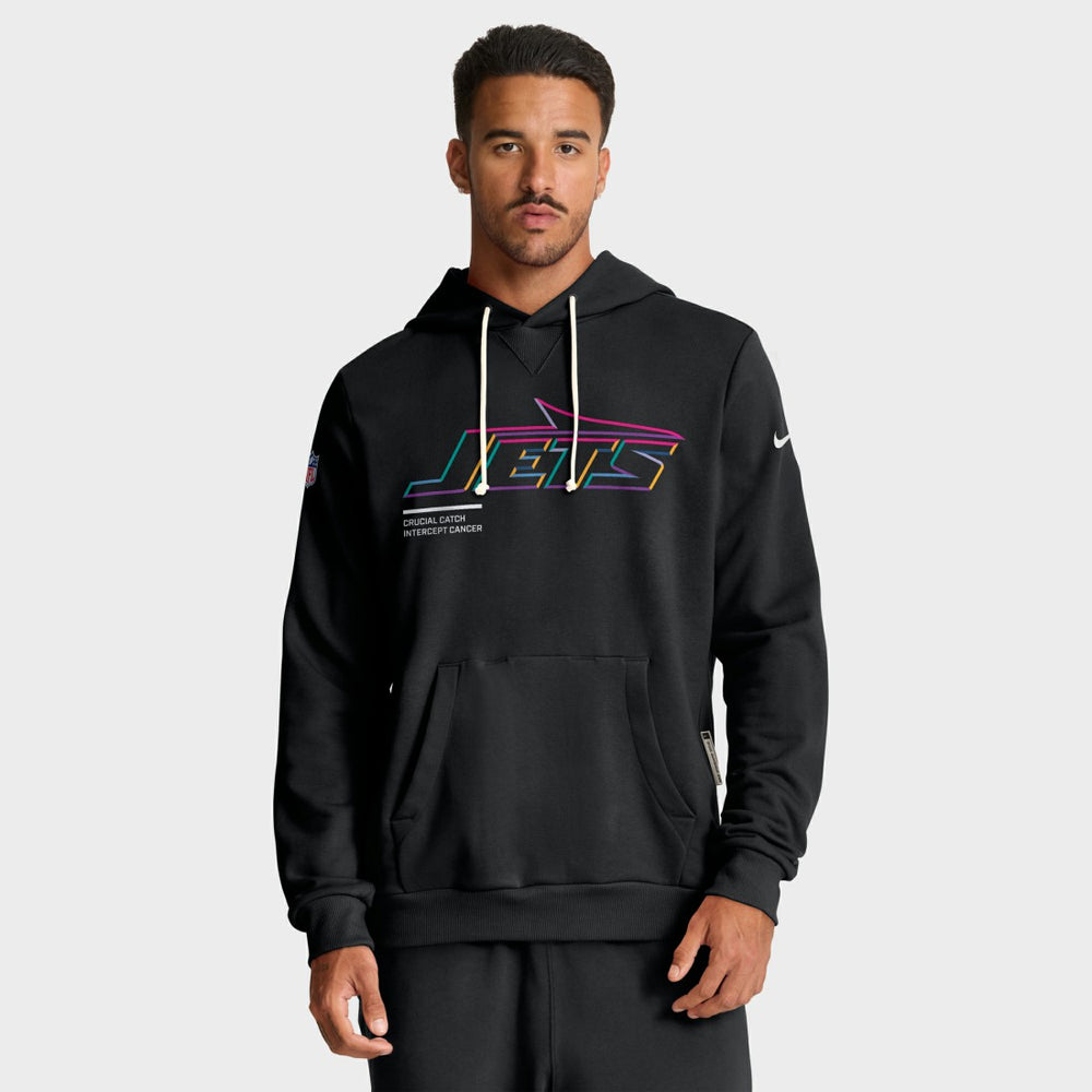New York Jets 2025 NFL Crucial Catch Sideline Standard Issue Dri-FIT Hoodie - Black Hoodies