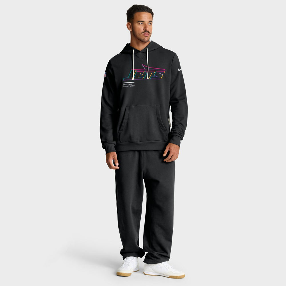New York Jets 2025 NFL Crucial Catch Sideline Standard Issue Dri-FIT Hoodie - Black Hoodies