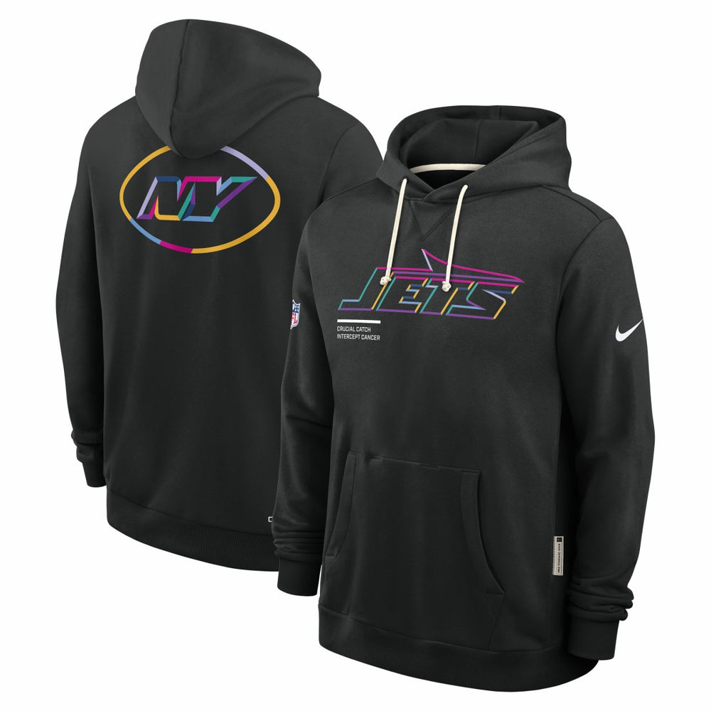 New York Jets 2025 NFL Crucial Catch Sideline Standard Issue Dri-FIT Hoodie - Black Hoodies