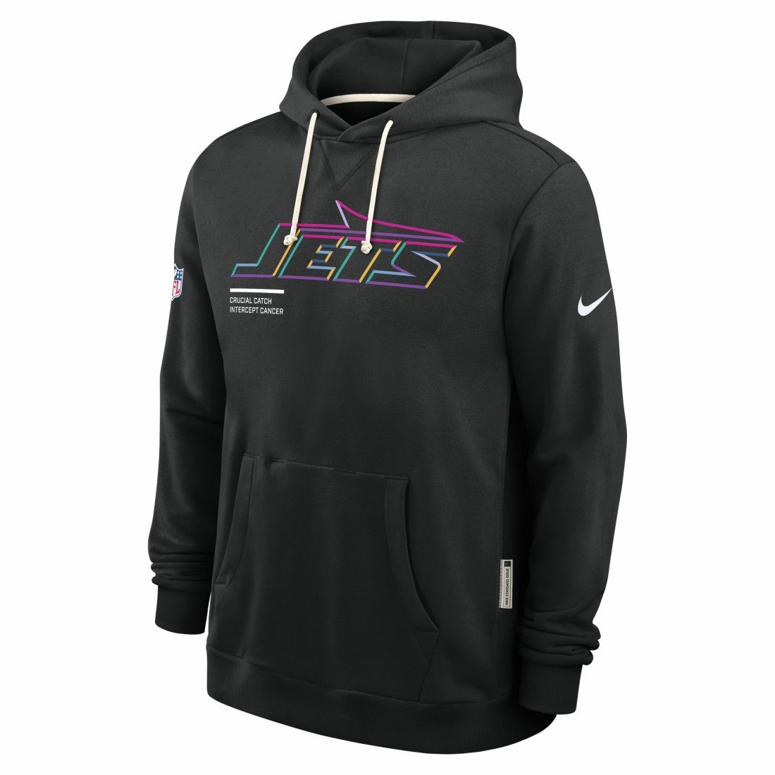 New York Jets 2025 NFL Crucial Catch Sideline Standard Issue Dri-FIT Hoodie - Black Hoodies