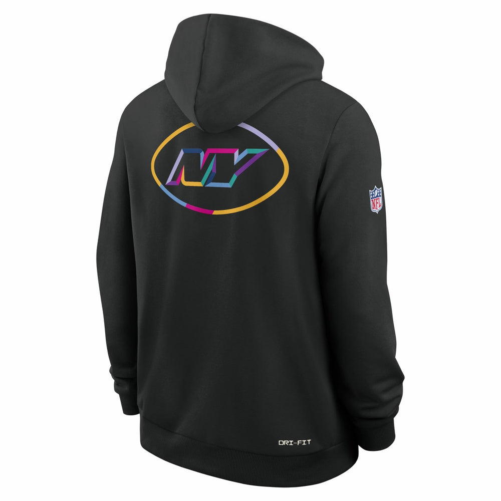 New York Jets 2025 NFL Crucial Catch Sideline Standard Issue Dri-FIT Hoodie - Black Hoodies