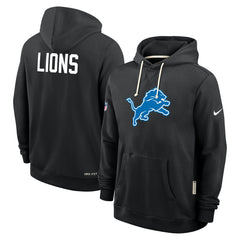 Detroit Lions Sideline Standard Issue Alt 2 Dri-FIT Hoodie - Black Hoodies