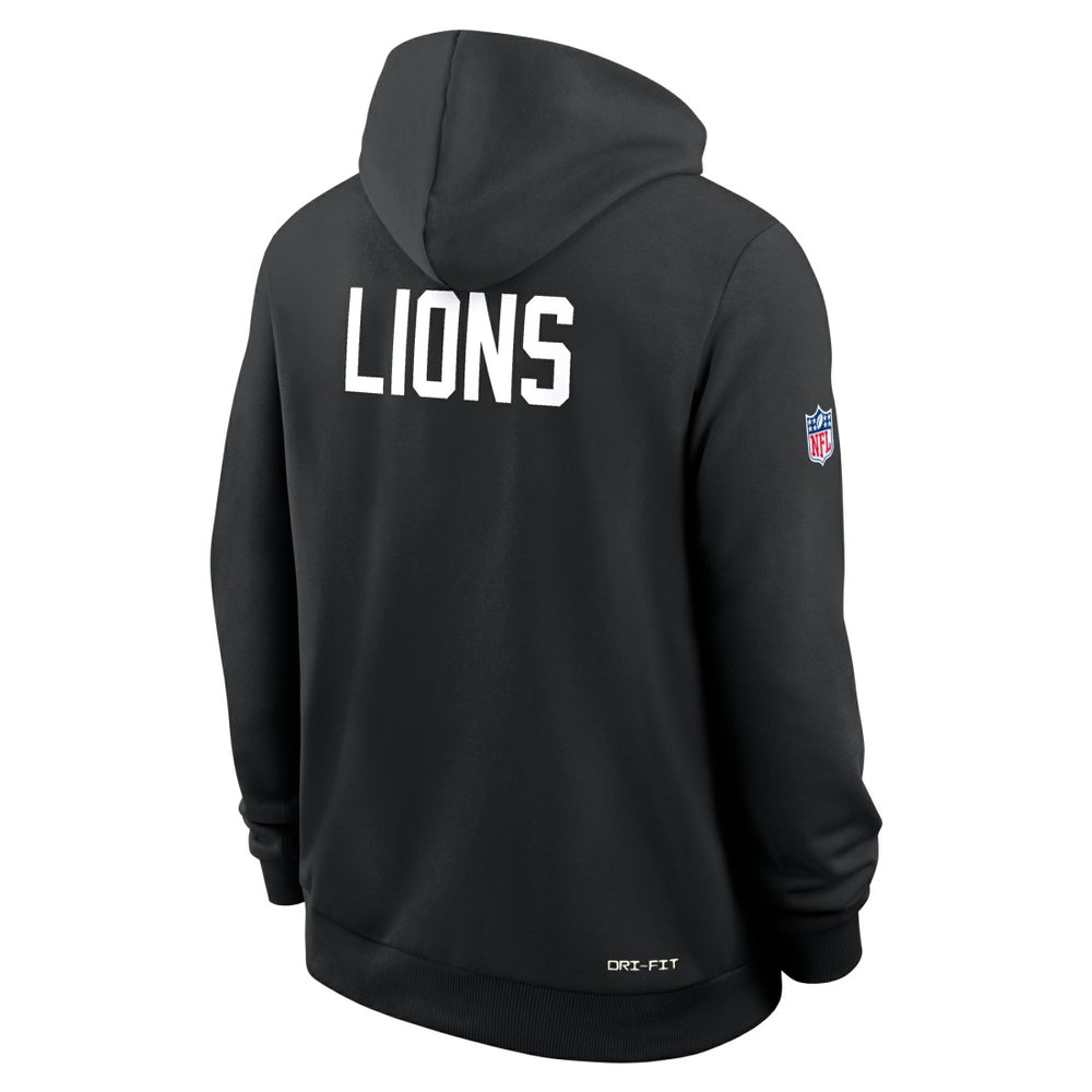 Detroit Lions Sideline Standard Issue Alt 2 Dri-FIT Hoodie - Black Hoodies