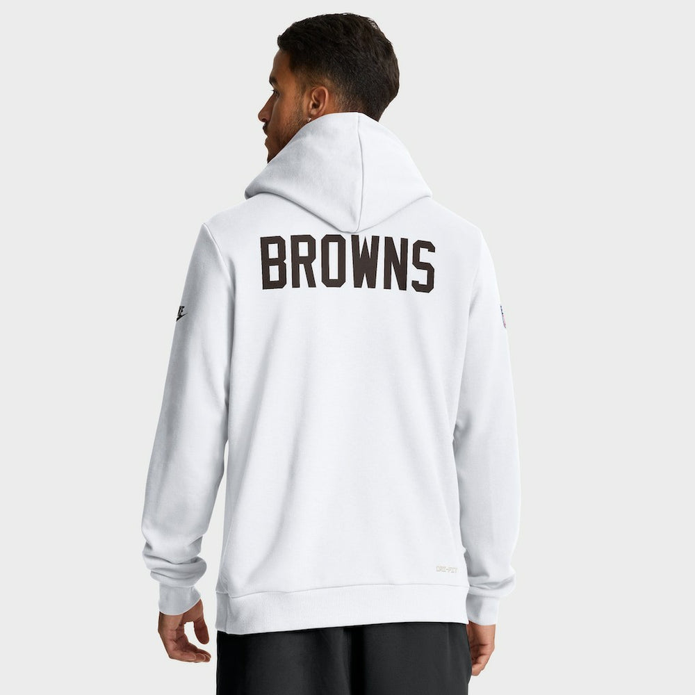 Cleveland Browns Sideline Standard Issue Alt 2 Dri-FIT Hoodie - White Hoodies