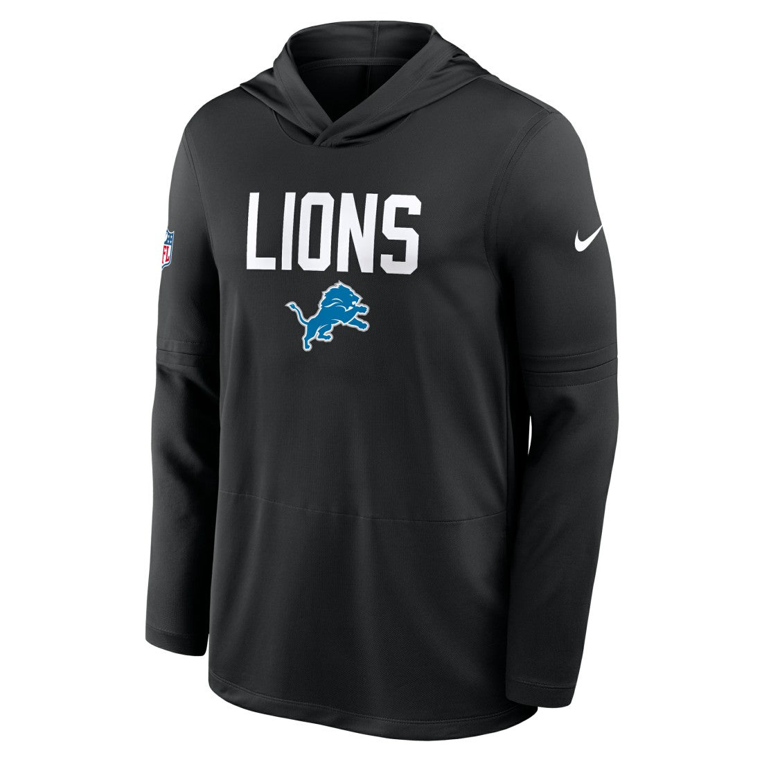 Detroit Lions Sideline Pass Accuracy Dri-FIT Long Sleeve Hoodie T-Shirt - Black Hoodies