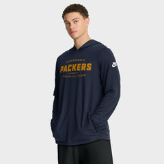 Green Bay Packers The 1923 Classic Pass Accuracy Dri-FIT Long Sleeve Hoodie T-Shirt - Navy Hoodies