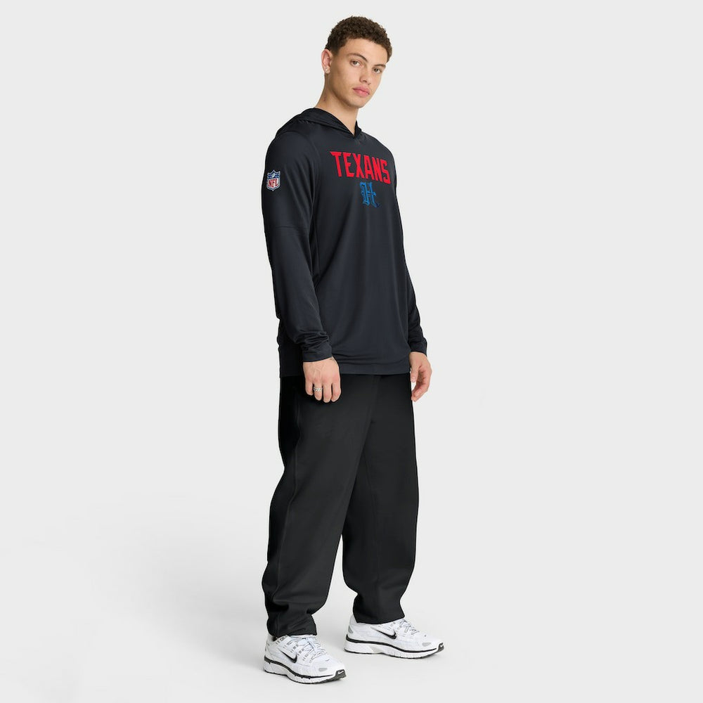 Houston Texans Sideline Pass Accuracy Dri-FIT Long Sleeve Hoodie T-Shirt  - Blue Hoodies