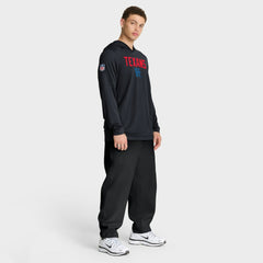 Houston Texans Sideline Pass Accuracy Dri-FIT Long Sleeve Hoodie T-Shirt  - Blue Hoodies