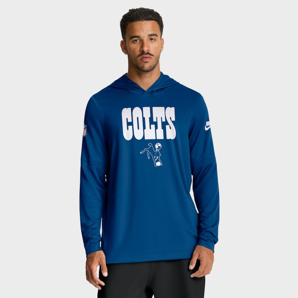 Indianapolis Colts Sideline Pass Accuracy Dri-FIT Long Sleeve Hoodie T-Shirt - Royal Hoodies