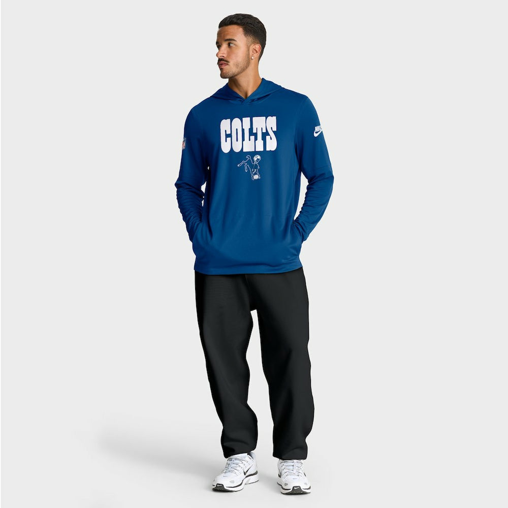 Indianapolis Colts Sideline Pass Accuracy Dri-FIT Long Sleeve Hoodie T-Shirt - Royal Hoodies
